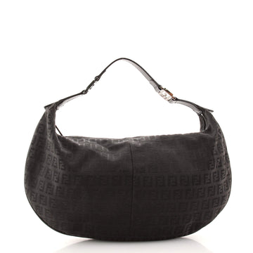 Fendi Zip Flat Hobo Zucchino Canvas Medium