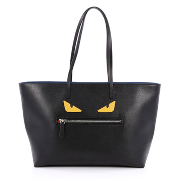 Fendi Monster Roll Tote Leather Medium Black