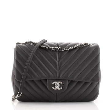 Chanel Puffy CC Flap Bag Chevron Caviar Large