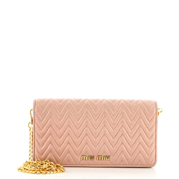 Miu Miu Chain Wallet Matelasse Leather