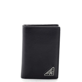 Prada Vertical Bifold Card Case Saffiano Leather
