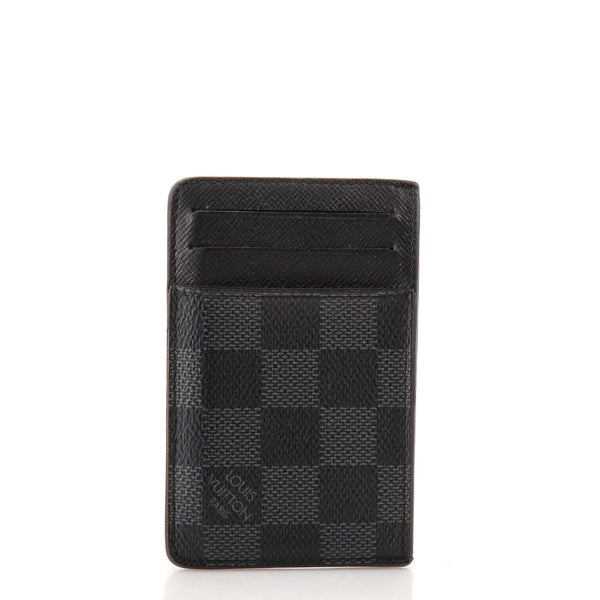 Louis Vuitton Black Damier Graphite Long Card Holder Wallet Case 7lvm128