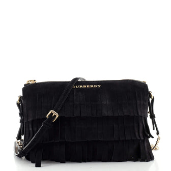 Burberry Fringe Peyton Crossbody Suede