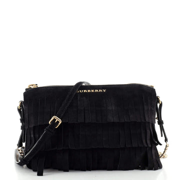 Burberry Fringe Peyton Crossbody Suede