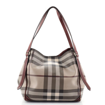 Burberry Canterbury Tote Smoked Check Coated Canvas Small