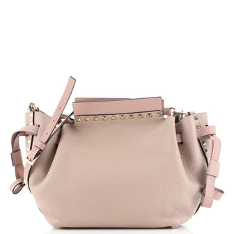 Valentino Rockstud Bucket Shoulder Bag Leather Small