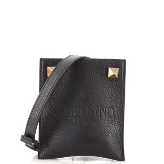Valentino Rockstud Debossed Logo Crossbody Bag Leather