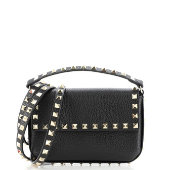 Valentino Rockstud Top Handle Crossbody Pouch Leather Mini