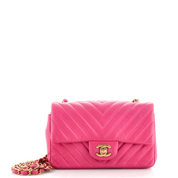 Chanel Classic Single Flap Bag Chevron Lambskin Mini