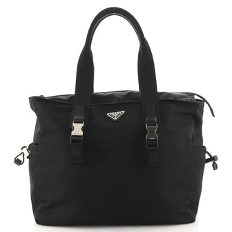 Prada Side Pocket Buckle Tote Tessuto Medium