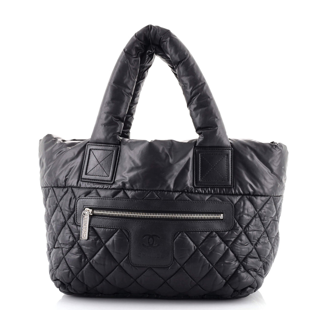 Chanel Coco Cocoon Reversible Tote Quilted Nylon Small Black 14327221
