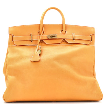 Hermes HAC Birkin Bag Brown Fjord with Gold Hardware 50