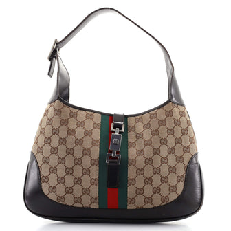 Gucci Web Jackie O Hobo GG Canvas Medium