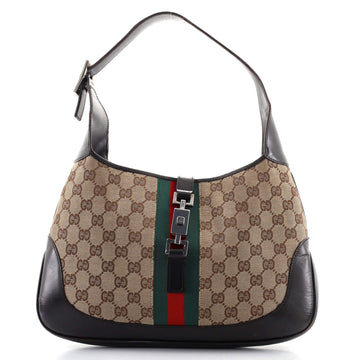Gucci Web Jackie O Hobo GG Canvas Medium