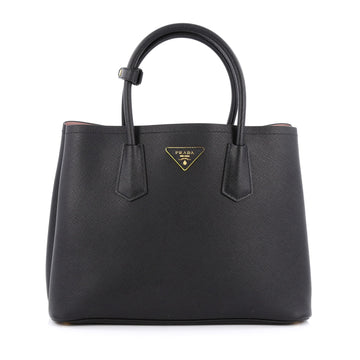 Prada Cuir Double Tote Saffiano Leather Medium black
