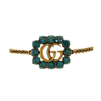 Gucci Crystal Around GG Chain Bracelet Metal with Crystals