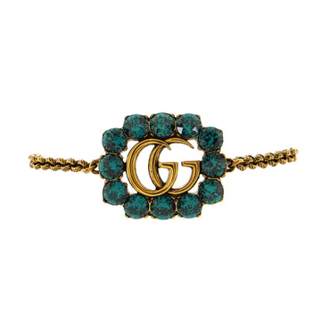 Gucci Crystal Around GG Chain Bracelet Metal with Crystals