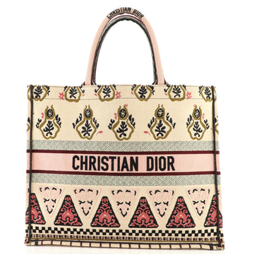 Christian Dior Book Tote Embroidered Canvas Large