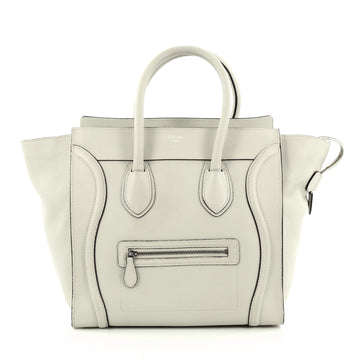 Celine Luggage Handbag Grainy Leather Mini gray