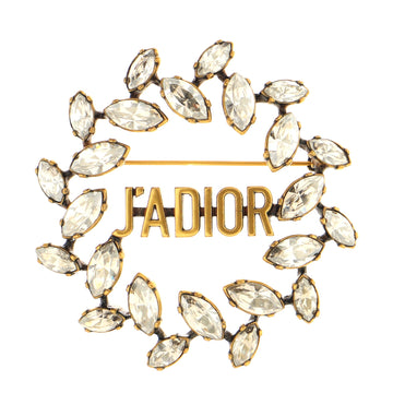 Christian Dior J'Adior Laurier Wreath Brooch Metal and Crystals