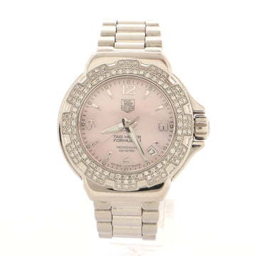Tag Heuer Formula 1 Professional Quartz Watch Stainless Steel with Diamond Bezel and Mother of Pearl 37