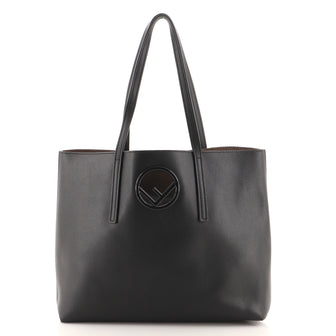 Fendi Logo Shopper Tote Leather