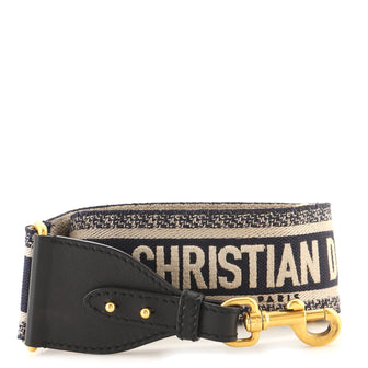 Christian Dior Logo Shoulder Strap Embroidered Canvas