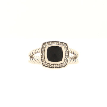David Yurman Petite Albion Ring Sterling Silver with Black Onyx and Diamonds 7mm