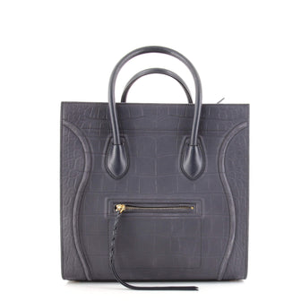 Celine Phantom Bag Crocodile Embossed Nubuck Medium