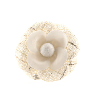 Chanel Camellia Brooch Tweed and Fabric