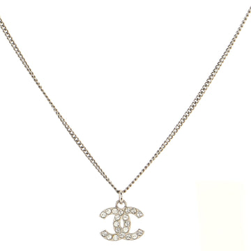 Chanel CC Crystal Logo Necklace Metal