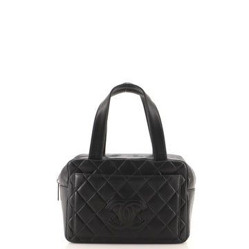 Chanel Vintage Timeless CC Pocket Zip Satchel Quilted Lambskin Small