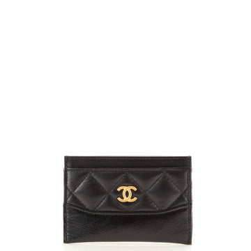Chanel Gabrielle Card Holder Quilted Aged Calfskin