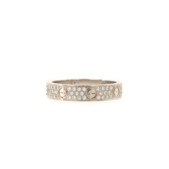 Cartier Love Wedding Band Pave Diamonds Ring 18K White Gold and Diamonds