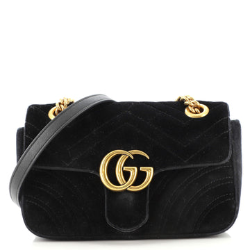 Gucci GG Marmont Flap Bag Matelasse Velvet Mini