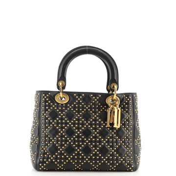 Christian Dior Supple Lady Dior Bag Cannage Studded Lambskin Medium