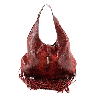 Gucci Nouveau Fringe Jackie Hobo Python