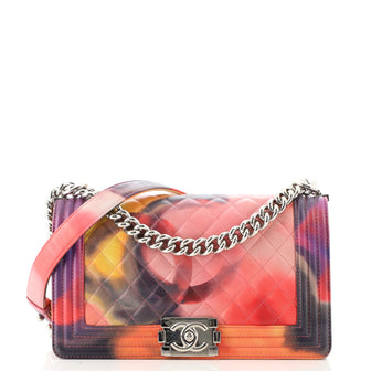 Chanel Flower Power Boy Flap Bag Quilted Lambskin Old Medium