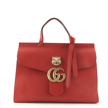 Gucci GG Marmont Animalier Top Handle Bag Leather Medium
