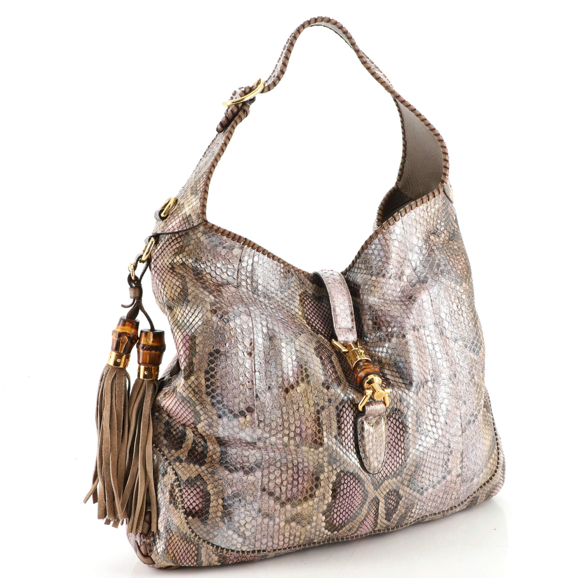 Gucci New Jackie Bag Python Large Metallic 1435009