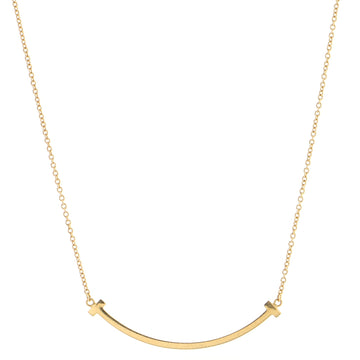 Tiffany & Co. T Smile Pendant Necklace 18K Yellow Gold Small