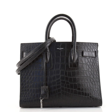 Saint Laurent Sac de Jour NM Bag Crocodile Embossed Leather Small