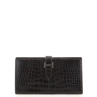 Hermes Bearn Wallet Shiny Alligator Long