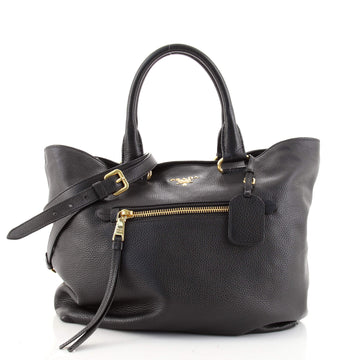 Prada Front Pocket Convertible Tote Vitello Daino Large