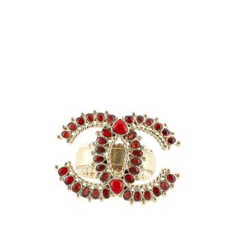 Chanel Giant CC Chain Edge Ring Metal and Enamel