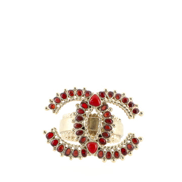 Chanel Giant CC Chain Edge Ring Metal and Enamel