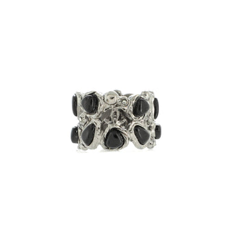 Chanel CC Ring Metal with Enamel and Crystals
