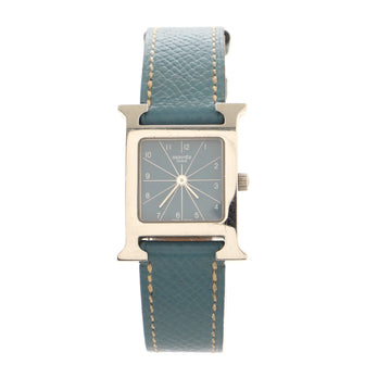Hermes Heure H Quartz Watch Stainless Steel and Leather 21