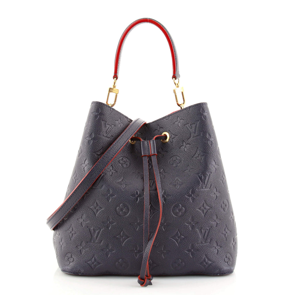 Louis Vuitton NeoNoe Bucket Bag Monogram Empreinte Leather MM Blue