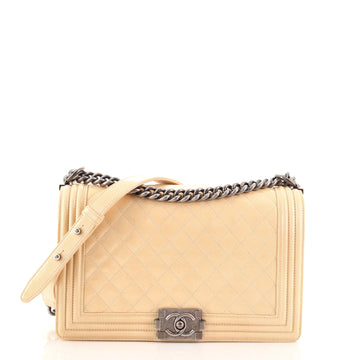Chanel Boy Flap Bag Quilted Patent New Medium